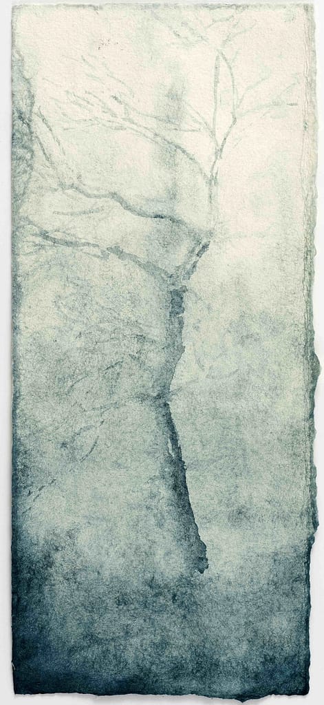 Study for Station XV, 2012 Woad on paper 10 3/4 x 4 3/4 in. (27.5 x 12 cm.)