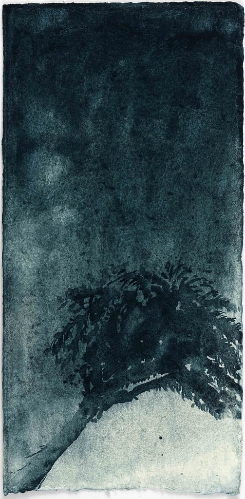Study for Station IX, 2012 Woad on paper 9 1/4 x 4 1/2 in. (23.5 x 11.5 cm.)