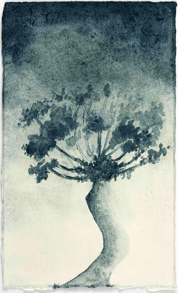 Study for Station III, 2012 Woad on paper 9 1/4 x 5 5/8 in. (23.5 x 14.2 cm.)