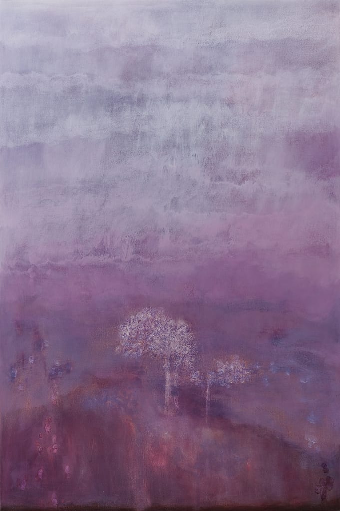 Station IV, 2008-18 Tempera and marble dust on canvas 99 x 66 in. (251.5 x 167.6 cm.)