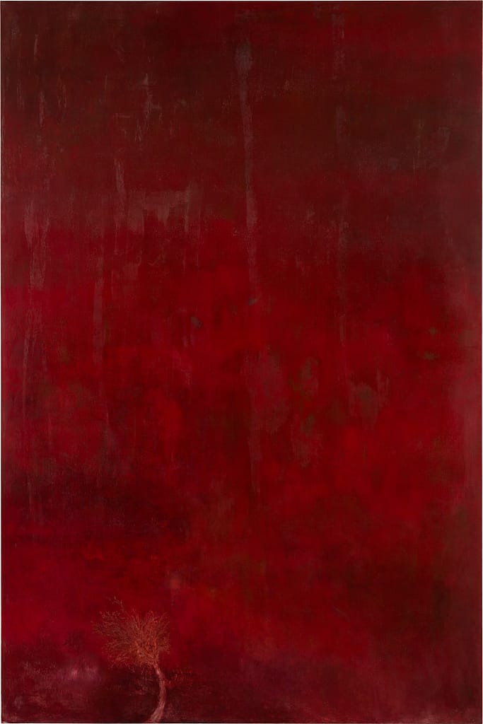 Station VII, 2008-18 Tempera and marble dust on canvas 99 x 66 in. (251.5 x 167.6 cm.)