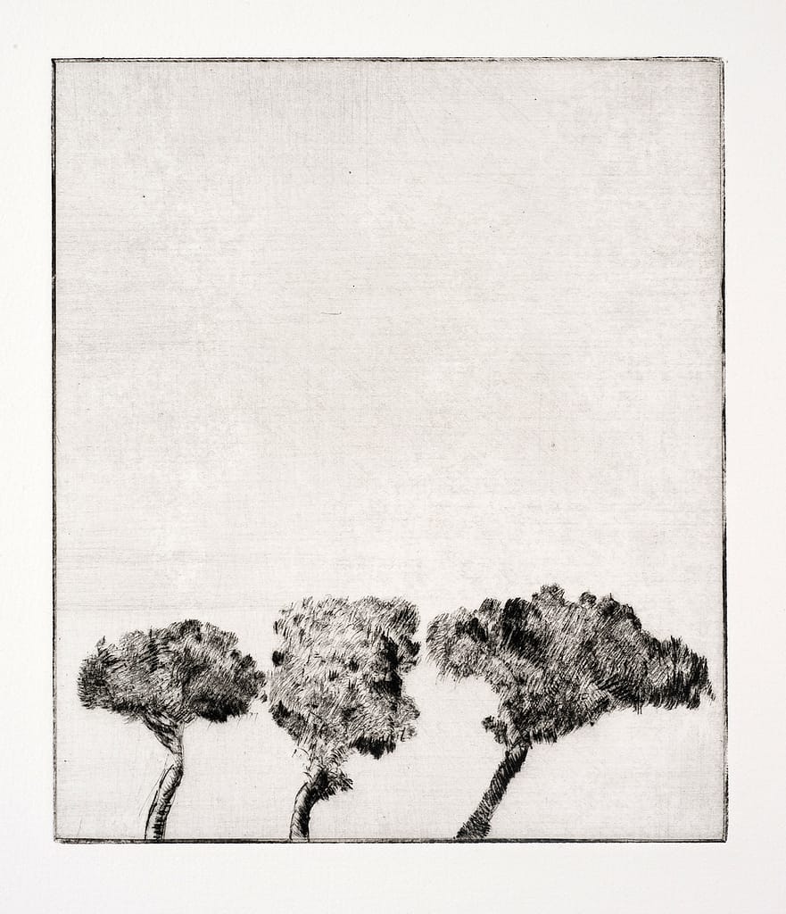 Station VIII (Women) 2010 Drypoint etching with spit bite aquatint 5 1/2 x 4 3/4 in. (14 x 12 cm.)