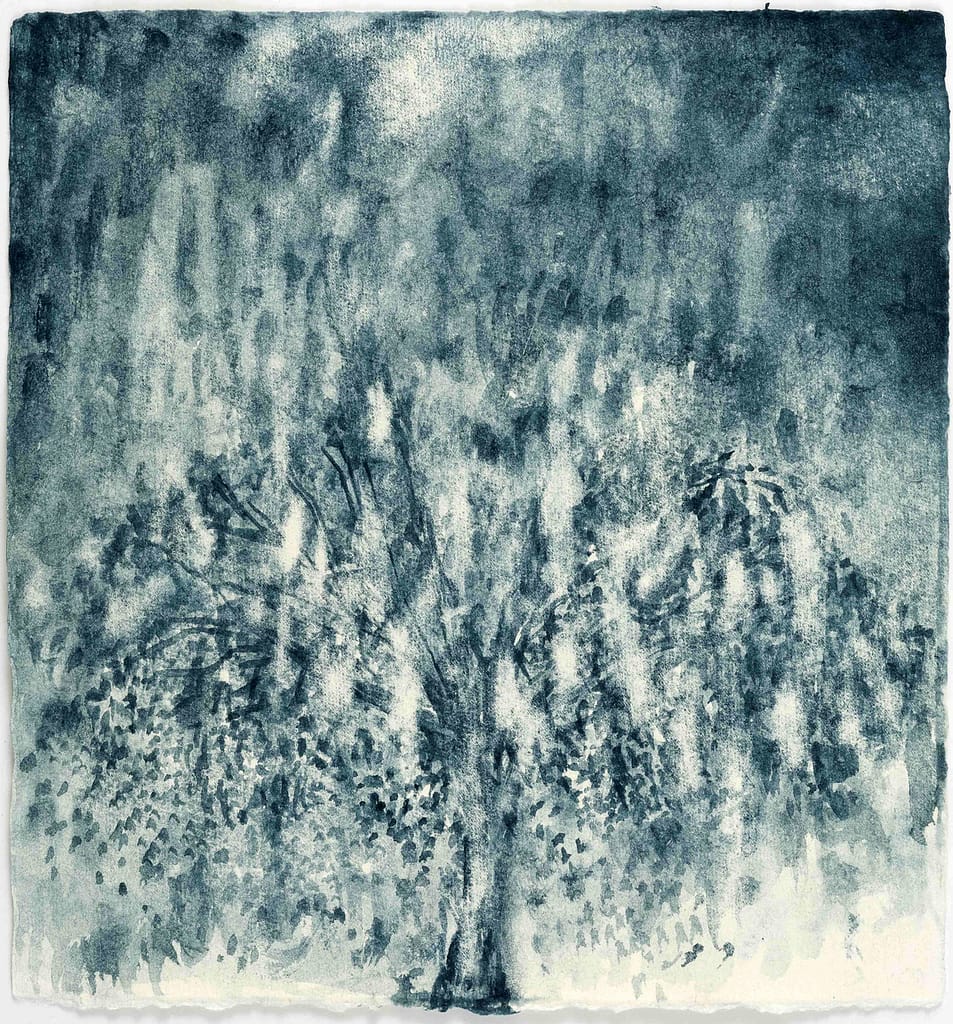 Study for Station XIII, 2012 Woad on paper 9 1/4 x 8 3/4 in. (23.5 x 22.3 cm.)