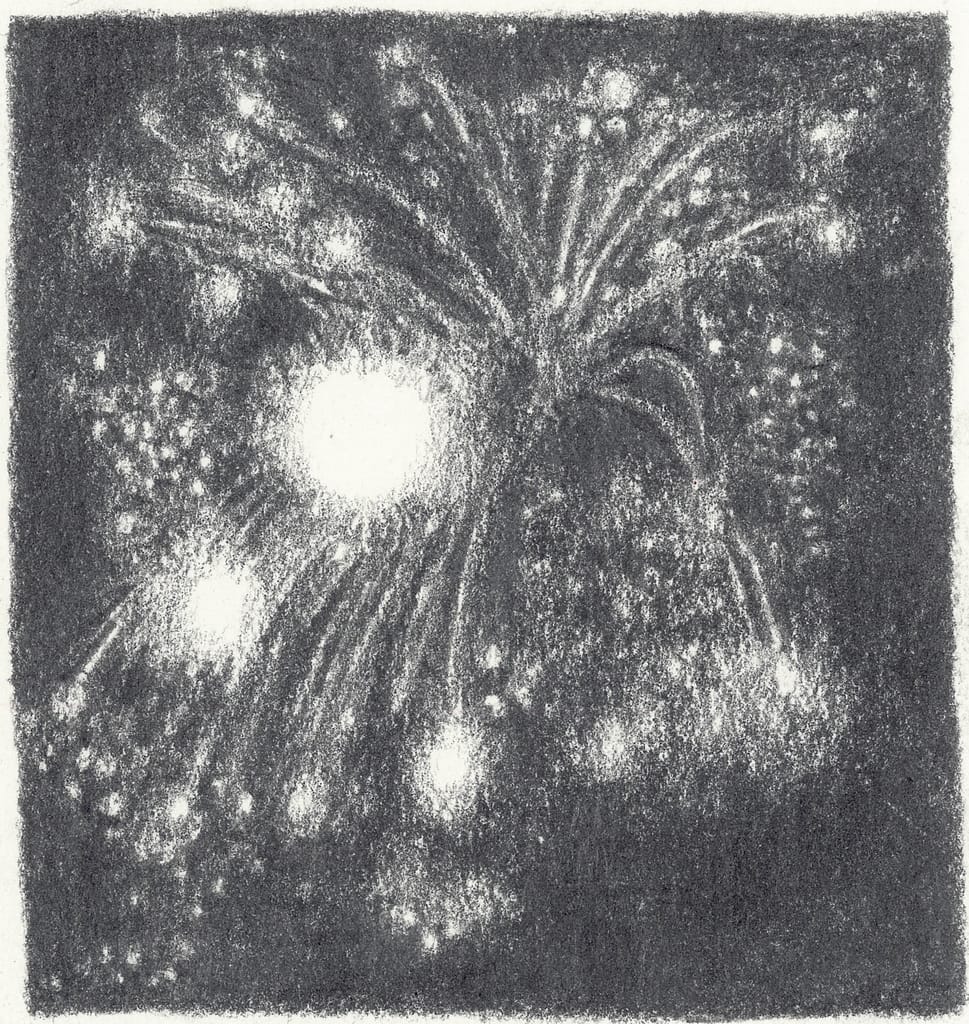 Firework #2, 2005 Graphite on paper 7 3/4 x 7 1/2 in. (19.5 x 19 cm.)